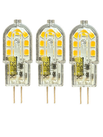 (3 Adet) Osaka 12Volt 3W Sarı Işık (3000K) G4 Duylu Led Kapsül Ampul