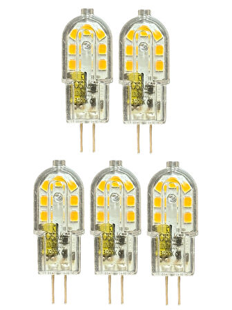 (5 Adet) Osaka 12Volt 3W Sarı Işık (3000K) G4 Duylu Led Kapsül Ampul