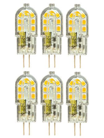 (6 Adet) Osaka 12Volt 3W Sarı Işık (3000K) G4 Duylu Led Kapsül Ampul