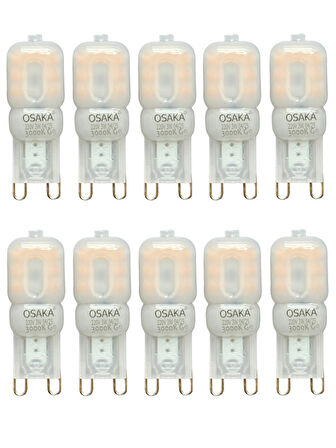 (10 Adet) Osaka 3W Sarı Işık (3000K) Buzlu Dim Edilebilir G9 Duylu Led Kapsül Ampul