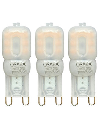 (3 Adet) Osaka 3W Sarı Işık (3000K) Buzlu Dim Edilebilir G9 Duylu Led Kapsül Ampul