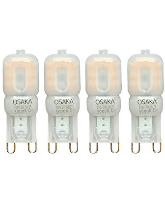 (4 Adet) Osaka 3W Sarı Işık (3000K) Buzlu Dim Edilebilir G9 Duylu Led Kapsül Ampul