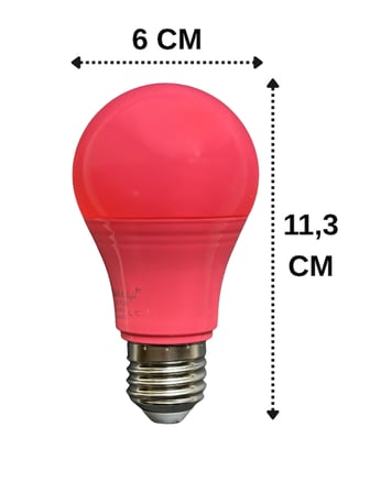 (6 Adet) Osaka 10W Pembe Işık E27 Duylu (Kalın Duy) Led Ampul