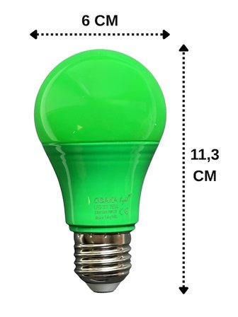 (10 Adet) Osaka 10W Yeşil Işık E27 Duylu (Kalın Duy) Led Ampul