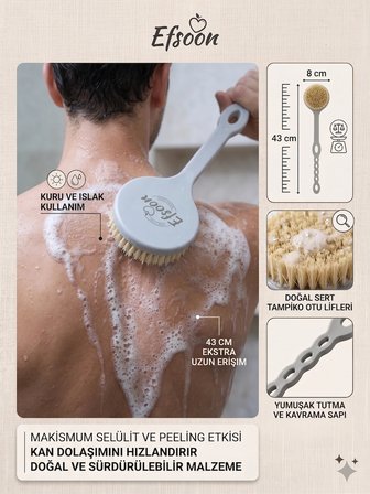 Banyo Sırt Fırçası Doğal Agave Kaktüs Vegan Duş Fırçası Oval Özel Taşıma Çantasında