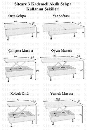 Oslo Sihirli Masa Çalışma Masası Yemek Masası Yer Sofrası Ceviz Renk