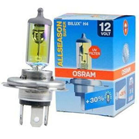 Osram 64193ALS Ampul H4 12V 55 60W Tırnaklı Far 43T Colormatık %30 Fazla Işık Sarı Dort Mevsım 2575100000