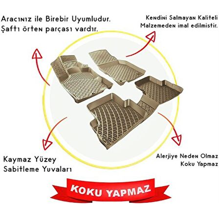 Rizline Bmw X1 Paspas Bej 2010-2015 3D Havuzlu Tam Uyumlu