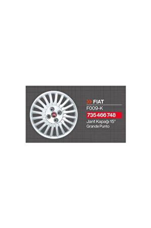 Grande Punto Jant Kapağı 15 Jant 735466748 (takım) Techparts