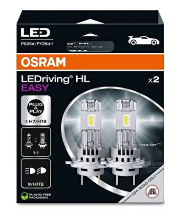 H7 Led Xenon Ampul 6500k 2 Adet Easy Seri