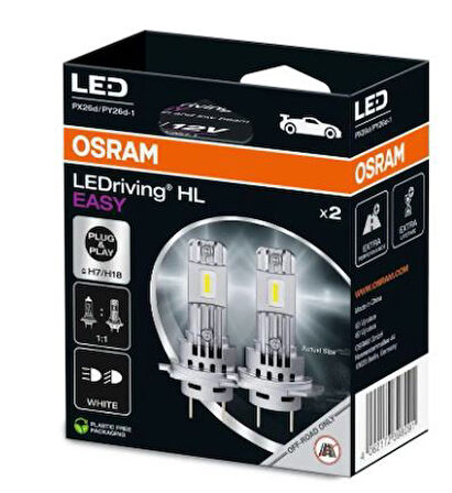 H7 Led Xenon Ampul 6500k 2 Adet Easy Seri