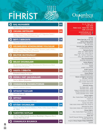Osmanlıca Dergi 157.Sayı Eylül 2026