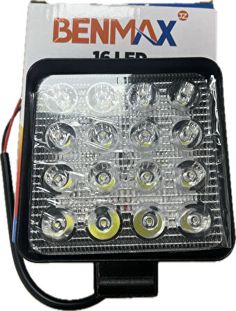 ÇALIŞMA LAMBASI 16 LED Lİ KARE 12V - 24V