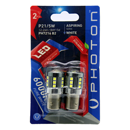 P21/5W (2'Lİ BLISTER) Çift Duy 1016 Park Fren Ampülü Led