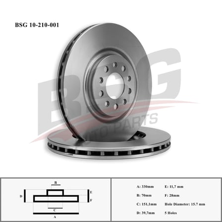 BSG FREN DISKI ON - ALFA ROMEO GIULIETTA 06-