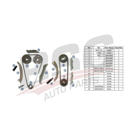 BSG EKSANTRIK ZINCIR SETI ALT UST TAKIM ( 16 PARCA ) - DAILY IV DCT III BXR III JUMPER III 06-