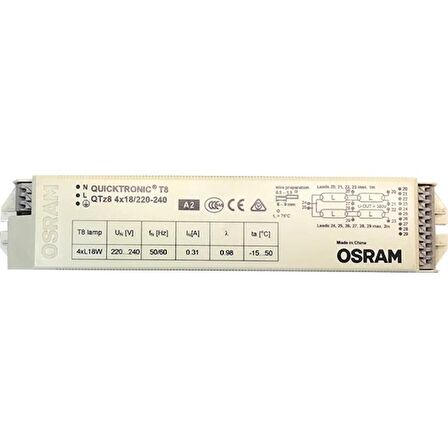 Osram QUICKTRONIC QTz8 4x18 Balast 2 ADET