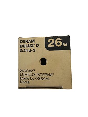 Osram Dulux D 26W 827 2700K Sarı Işık 2Pinli G24d-3 Duylu (2 Adet)