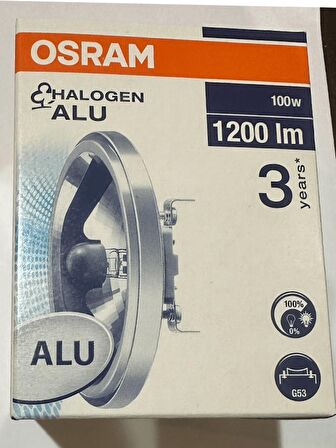 Osram Halogen Alu 3050K (Sarı Işık) 100W 12V G53 Duylu Halospot