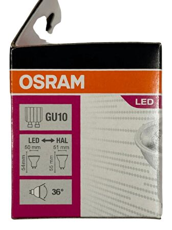 Osram Par16 4.5W (50W) 6500K (Beyaz Işık) GU10 Duylu Led Spot (10 Adet)