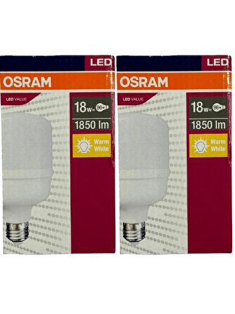Osram 18W (96W) 3000K (Sarı Işık) E27 Duylu Led Torch Ampul (2 Adet)