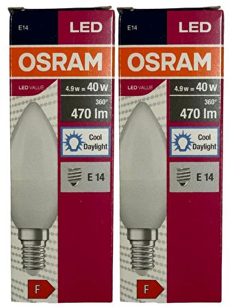 Osram 4,9W (40W) 6400K (Beyaz Işık) E14 Duylu Led Ampul (2 Adet)