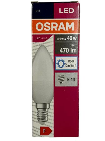 Osram 4,9W (40W) 6400K (Beyaz Işık) E14 Duylu Led Ampul (2 Adet)