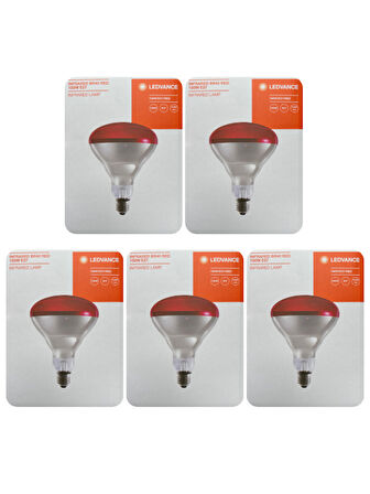 (5 Adet) Osram Ledvance 150W (Kırmızı Işık) İnfrared Isıtıcılı Lamba E27 Duylu (Kalın Duy)