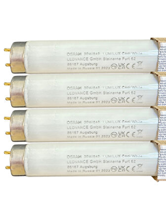 (4 Adet) Osram 30W 840 Günışığı (4000K) G13 Duylu T8 Floresan