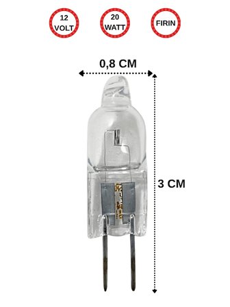(2 Adet) Ledvance 12Volt 20W Sarı Işık G4 Duylu Fırın Ampulü