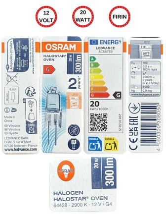 (3 Adet) Ledvance 12Volt 20W Sarı Işık G4 Duylu Fırın Ampulü