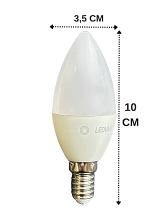 (5 Adet) Ledvance 4,9W Sarı Işık (2700K) E14 Duylu (İnce Duy) Led Ampul