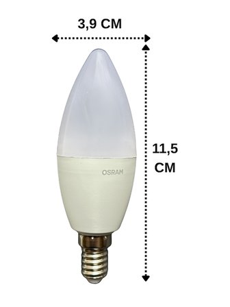 (2 Adet) Ledvance 7,5W Sarı Işık (2700K) E14 Duylu (İnce Duy) Led Ampul