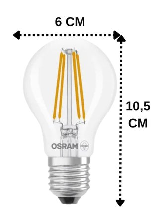 (2 Adet) Ledvance 7,5W Sarı Işık (2700K) E27 Duylu (Kalın Duy) Filament Led Ampul