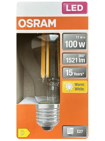 (8 Adet) Ledvance 11W Sarı Işık (2700K) E27 Duylu (Kalın Duy) Filament Led Ampul