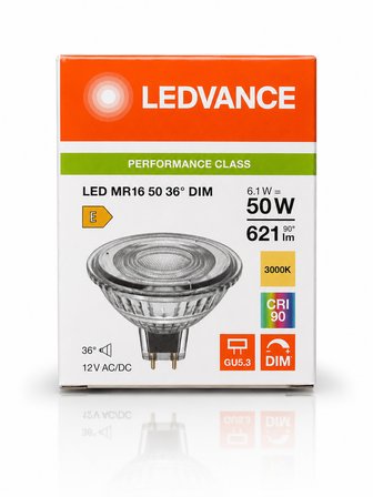 (6 Adet) Ledvance 12V AC/DC 6.1W (50W) 3000K (Sarı Işık) Dim Edilebilir GU5.3 Duylu LED Çanak Ampul