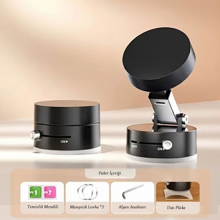 Mıknatıslı Katlanabilir Telefon Tutucu - Torpido ve Cam Uyumlu (5324)