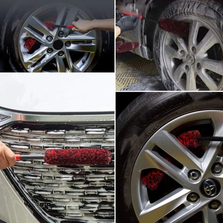 3lü Bükülebilen Peluş Detaylı Temizlik İçin Oto Jant, Egzos Temizleme Fırçası (5545)