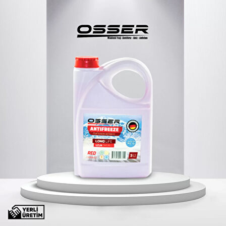 OSSER Antifriz 3 LT Kırmızı -42 Derece 6'Lı Avantaj Paket (Üretim Yılı 2024)