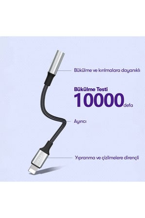 Tak Çalıştır Iphone 7/8/se/x/11/12/13/14 Serileri Uyumlu Aux 3.5mm Kulaklık Jak Dönüştürücü
