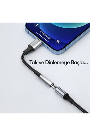 Tak Çalıştır Iphone 7/8/se/x/11/12/13/14 Serileri Uyumlu Aux 3.5mm Kulaklık Jak Dönüştürücü