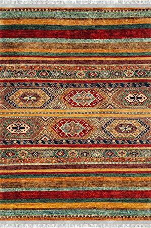 Yıkanabilir Kaymaz Tabanlı Dijital Baskılı Cotton Serisi Dokuma Kilim Efektli Halı.