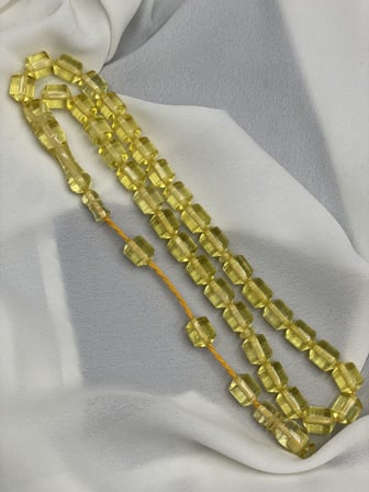 Sistemli Şeffaf Damla Benzetme Beyrut Tesbih (Sarı, 9x11 mm)