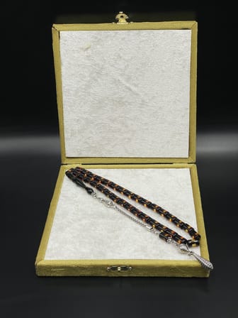 Onurlu Tesbihane Çift Renk Beyrut Tesbih Sarı Küt Kesim 7x11 mm Erkek Tesbihi
