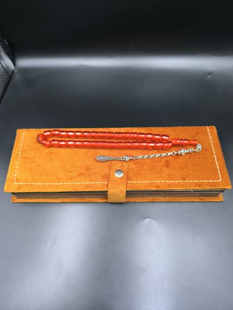 Osmanlı Benzetme Çubuk Sıkma Tesbih (Mercan Kırmızısı, 9,5x9 mm)