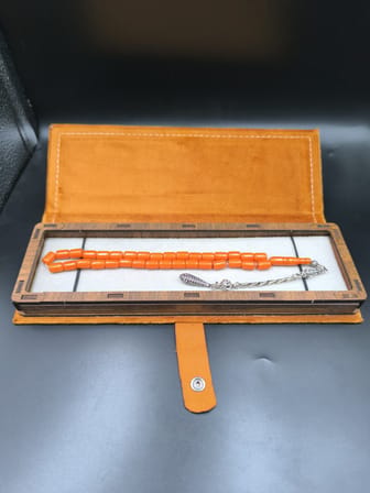 Osmanlı Benzetme Çubuk Sıkma Tesbih (Turuncu, 10x7 mm)