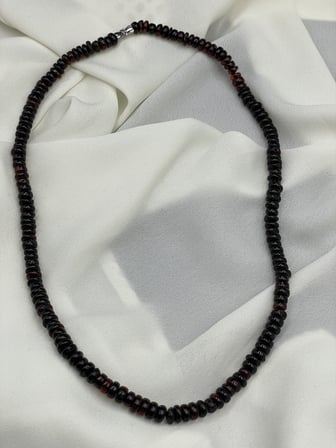 Orijinal Ukrayna Kaya Damla Kehribar Disk Kesim Yetişkin Kolye (52 cm)