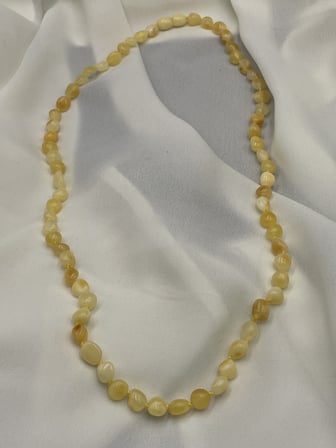Orijinal Ukrayna Kaya Damla Kehribar Limon Sarısı Yetişkin Kolye (58 cm)
