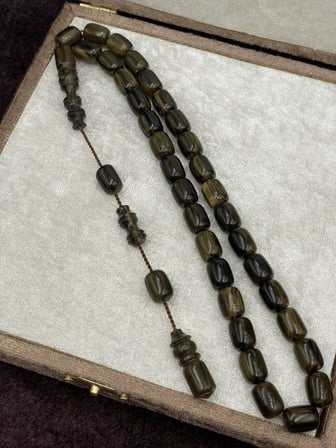 Onurlu Tesbihane Katalin Tesbih Çekoslavak Benzetme Kapsül Kesim 8x11 mm