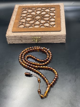 Şükrü Baba İmzalı 99'luk Basık Kesim Konyak Kanayan Baga Katalin Tesbih